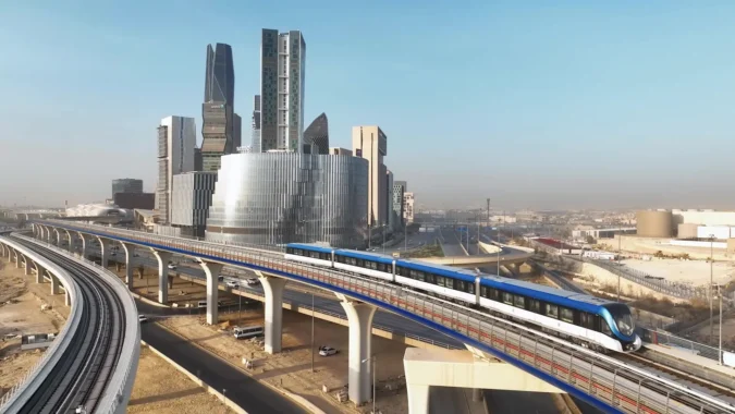 Construction site of Riyadh Metro Project showing progress and infrastructure development