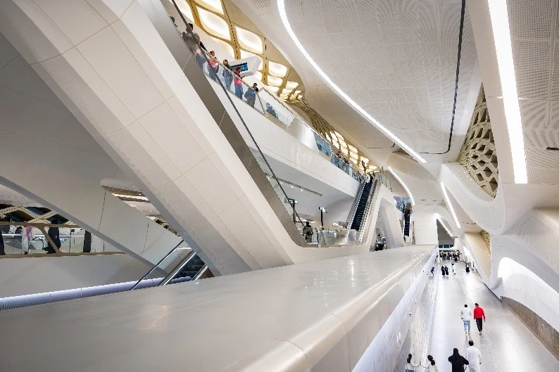 Announcement banner showing Riyadh Metro opening date and launch details