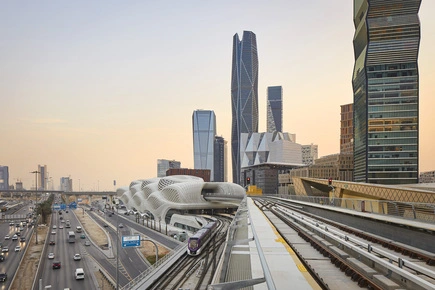 Metro Station Riyadh showing entrance, platform, and passenger area in 2025